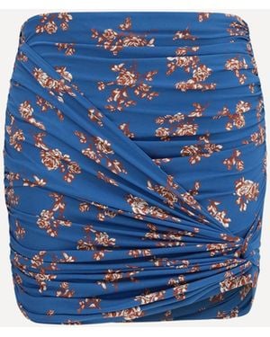 Magda Butrym Draped Floral-Print Swim Mini Skirt - Blue
