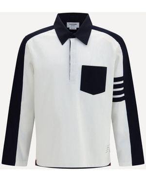 Thom Browne Oversized Colorblock Rugby Polo - Blue