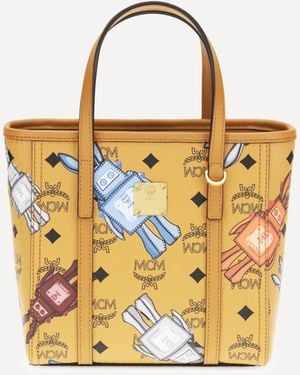MCM Toni Printed Canvas Tote Bag - Metallic