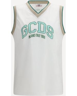 Gcds Logo Lounge Mesh Tank Top - Grey