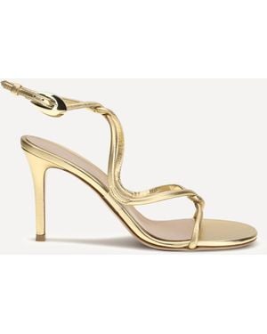 Gianvito Rossi Jungle Mamba Metallic Leather Sandals - Natural