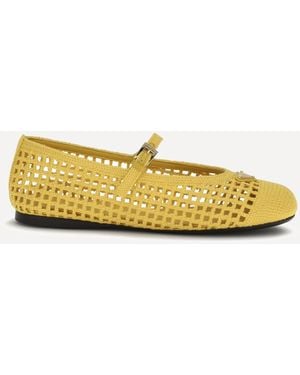 Prada Crochet Ballerinas - Yellow