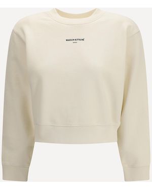 Maison Kitsuné Paris Cropped Sweatshirt - White