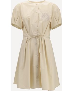 Loewe Lightweight Cotton Poplin Dress - Natural