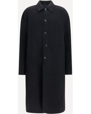 Rick Owens Brad Virgin Wool Coat - Blue