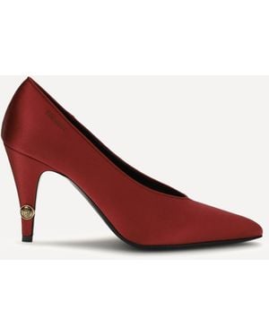 Versace Gianni Satin Court Shoes - Red