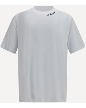 Amiri T-Shirt With Embroidered Logo - Grey