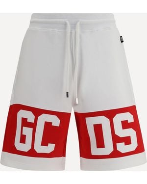 Gcds Sweat Shorts Band Logo - White