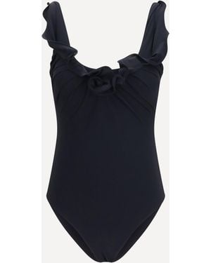 Magda Butrym One-Piece Swimsuit With Floral Details - Blue