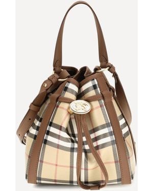 Burberry Mini Check Bucket Bag - Natural