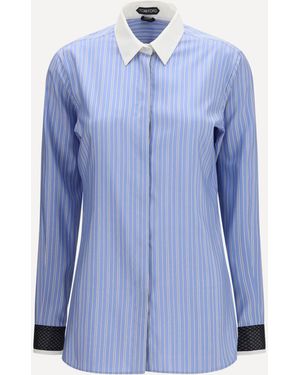 Tom Ford Striped Jacquard Shirt - Blue