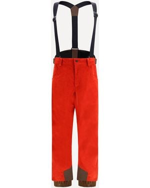 Moncler Corduroy Insulated Ski Bib Pants - Red