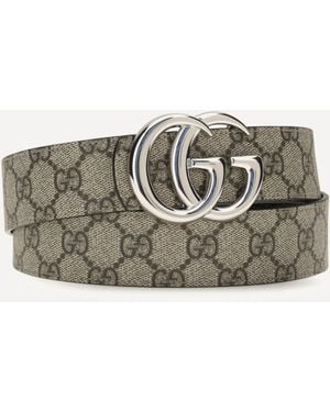 Gucci Reversible Gg Marmont Belt - Gray