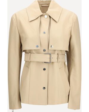 Max Mara Stenzone Convertible Leather Jacket - Natural