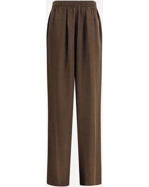 Petar Petrov Silk Wide Leg Pants - Brown