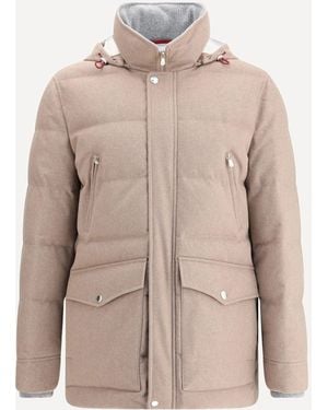 Brunello Cucinelli Cashmere Down Jacket - Natural