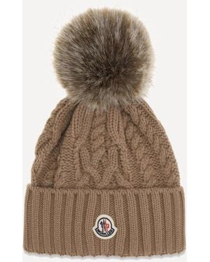 Moncler Wool And Cashmere Pom-Pom Beanie - Natural
