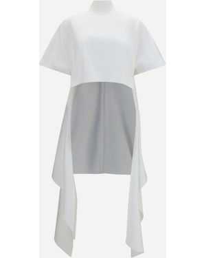 Alaïa Asymmetric Cotton T-Shirt - White