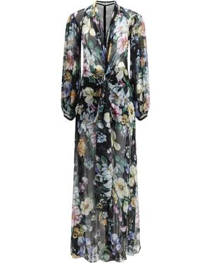 Dolce & Gabbana Long Flower Chiffon Dress - White