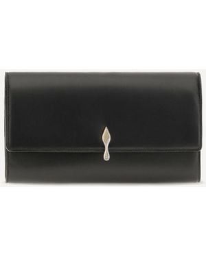 Christian Louboutin Bettina Leather Wallet With Chain - Black