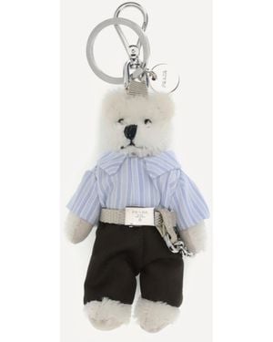 Prada Teddy Keychain - White