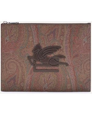 Etro Pouch Arnica Con Pegaso - Marrone