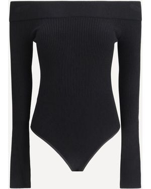 Alaïa Off-Shoulder Bodysuit - Black