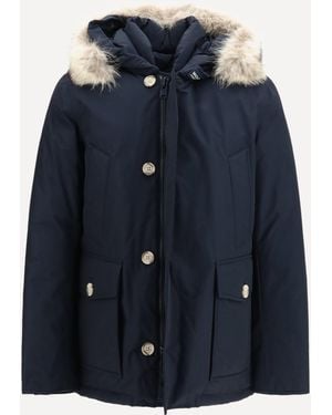 Woolrich Arctic Ramar Cloth Parka With Removable Fur - Blue