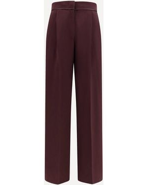 forte_forte Forte_Forte High Waisted Grain De Poudre Trousers - Purple