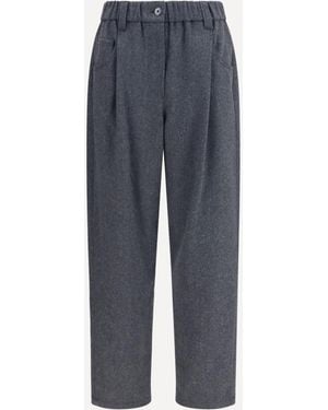 Brunello Cucinelli Stretch Wool Pants - Blue