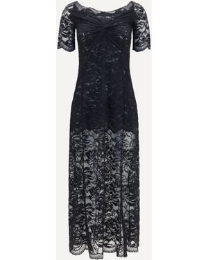 Rabanne Floral Lace Long Dress - Blue