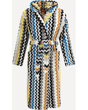 Missoni Accappatoio Stampa Zigzag - Bianco