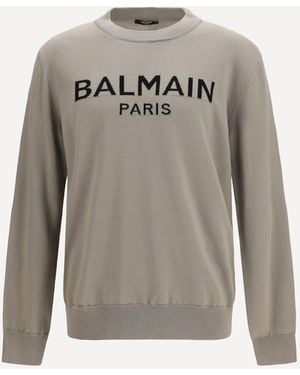 Balmain Crew-Neck Wool Jumper - Grey