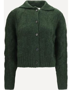 Allude Cashmere And Silk Sweater With Buttons - Green