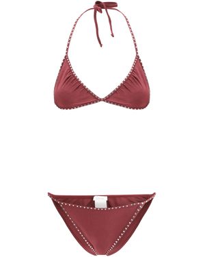 Oséree Costume Da Bagno Crystal-Donna - Rosso