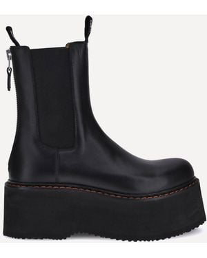 R13 Platform Chelsea Ankle Boot - Black