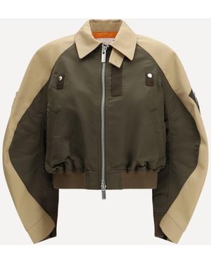 Sacai Cotton And Nylon Bomber Jacke - Metallic