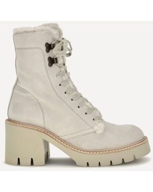 Pedro Garcia Zineta Suede Lace-Up Ankle Boots - Natural