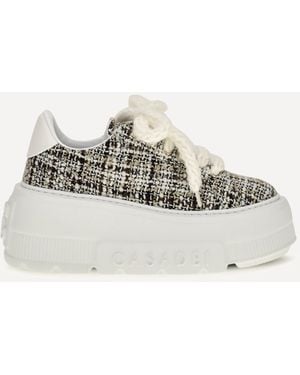 Casadei Nexus Sneakers Bouclé Fabric Panna/Bianco - White