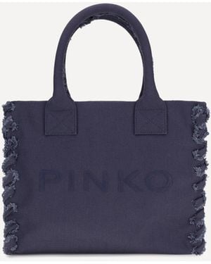 Pinko Canvas Tote Bag - Blue