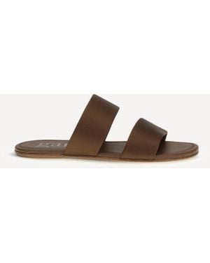 Pedro Garcia Silk Flat Sandals - Brown