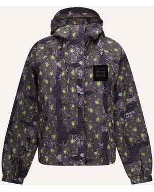 Ganni Multicolour Nylon Shell Jacket - Grey