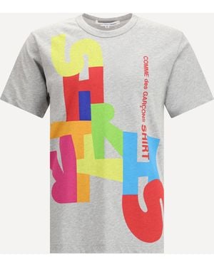 Comme des Garçons T-Shirt Con Stampa Colorata - Bianco