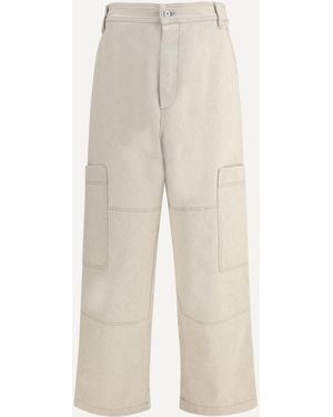 Jacquemus Carré De-Nîmes Cargo Jeans - White