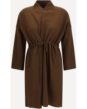 Ella Cardigan Destrutturato Con Coulisse - Marrone