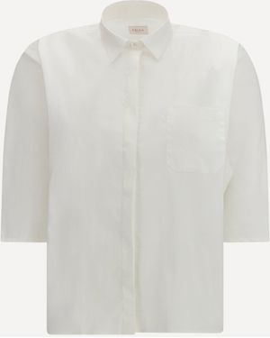 Cruna 3/4 Sleeve Crop Shirt - White