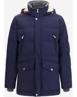Brunello Cucinelli Nylon Hooded Jacket - Blue