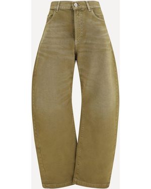 The Attico Wide-Leg Jeans With Back Belt - Green