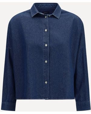 Deperlu Cotton And Linen Blend Shirt - Blue