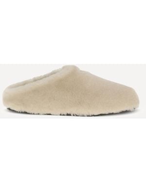 Prada Fur Mules - Natural
